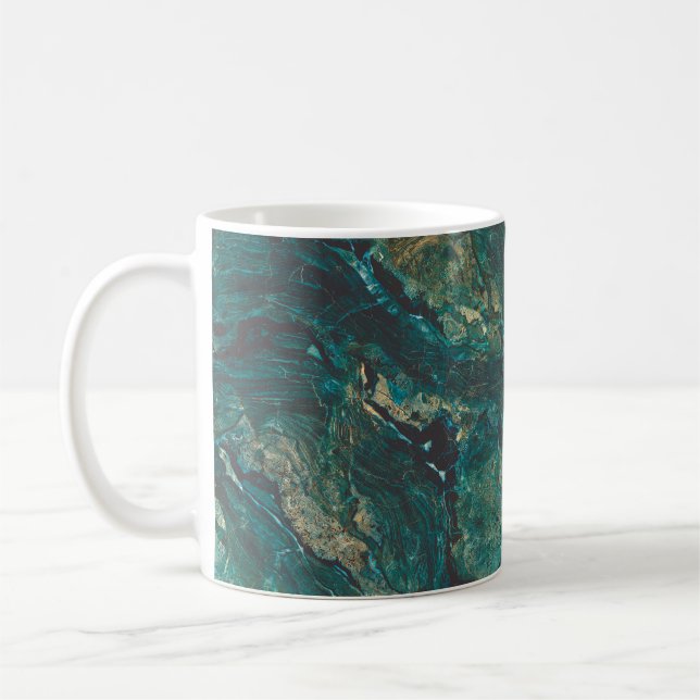 Dark green marble: luxurious texture. coffee mug (Left)