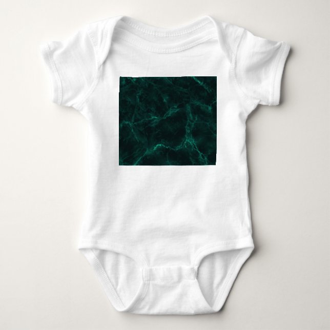 Dark green marble, seamless texture. baby bodysuit (Front)