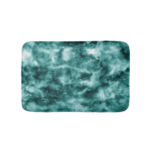 Dark Green Marble Texture Bath Mat (Front)