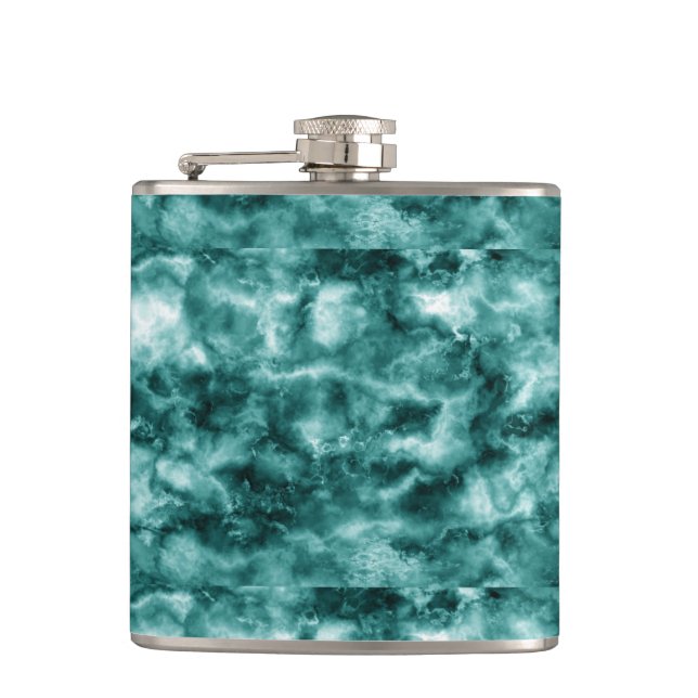Dark Green Marble Texture Hip Flask (Front)