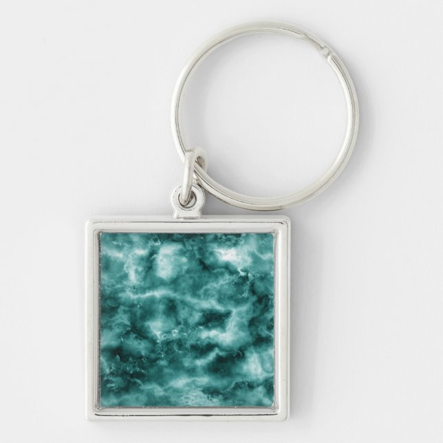 Dark Green Marble Texture Keychain (Front)