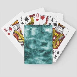 Dark Green Marble Texture Playing Cards