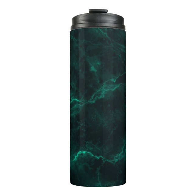 Dark green marble texture thermal tumbler (Front)