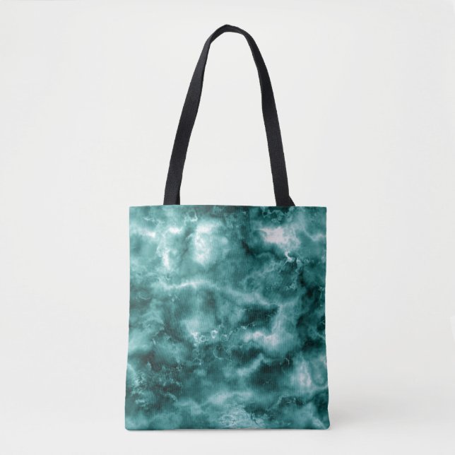 Dark Green Marble Texture Tote Bag (Front)