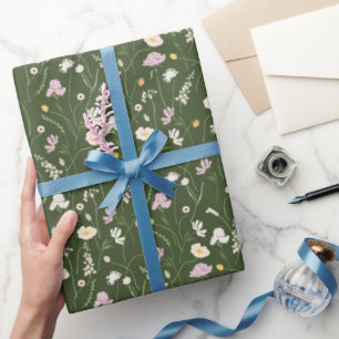 Dark Green Meadow Wrapping Paper