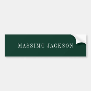 Dark Green Minimalist Plain Modern  Bumper Sticker