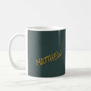 Dark green modern gold lettering script coffee mug