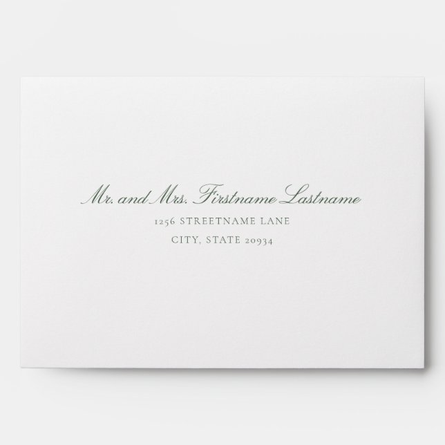 Dark Green Monogram Wedding Envelope (Front)