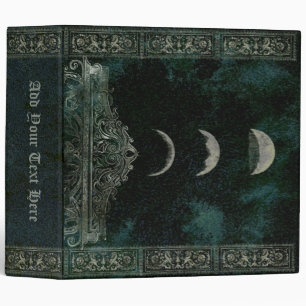 Dark Green Moon Phase Spellbook of Shadows Binder