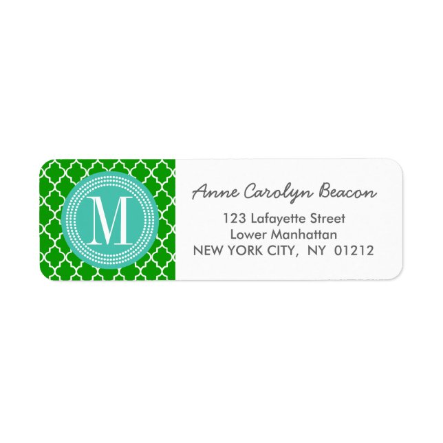 Dark Green Moroccan Tiles Lattice Personalized (Front)