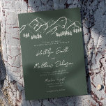 Dark Green Mountain Pine Tree Outdoor Wedding Invitation<br><div class="desc">Dark Green Mountain Pine Tree Minimalist Outdoor Modern Wedding Invitation Card. Celebrate your special day with this elegant and beautiful wedding invitation card to beautify your special occasion. All the texts are pre-arranged for you to personalize easily and quickly with your own details. If you need further customization or matching...</div>
