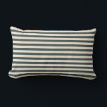 Dark Green Off-White Striped Pattern Lumbar Pillow<br><div class="desc">Modern dark green and off-white stripes pattern. The colours night watch and magnolia blossom are used for this striped pattern. Decorate your home with these gorgeous stripes pattern throw pillows. If you need any help or matching products,  please contact us through our store.</div>