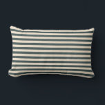 Dark Green Off-White Striped Pattern Lumbar Pillow<br><div class="desc">Modern dark green and off-white stripes pattern. The colours night watch and magnolia blossom are used for this striped pattern. Decorate your home with these gorgeous stripes pattern throw pillows. If you need any help or matching products,  please contact us through our store.</div>