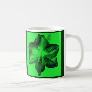 Dark Green on Light Green Amaryllis Coffee Mug