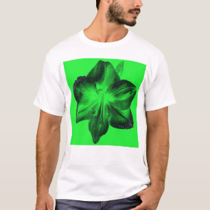 Dark Green on Light Green Amaryllis T-Shirt