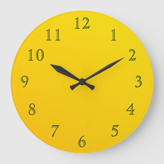 Dark Green on Yellow Large Clock (Front)