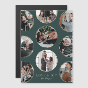Dark Green Ornamental Elegance Magnetic Photo Card