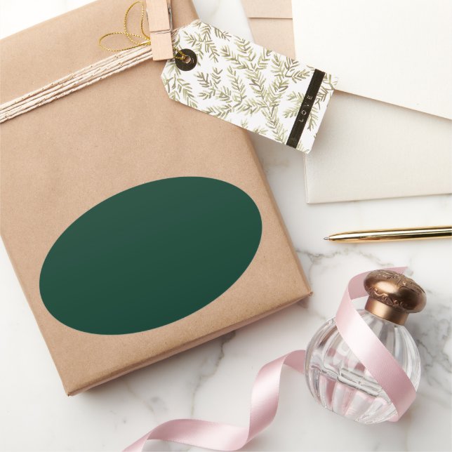 Dark Green Oval Sticker (Gifting)