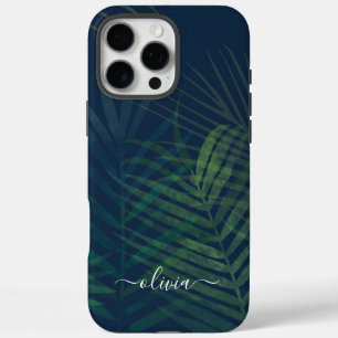 Dark Green Palm Leaves – Custom iPhone 16 Pro Max Case