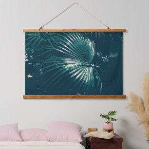 Dark Green Palm Tree Leaf  Hanging Tapestry