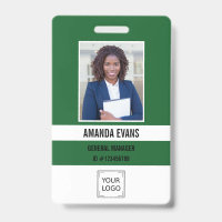 Dark Green Photo Employee Logo or QR CODE Security