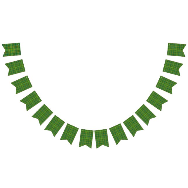 Dark Green Plaid  Bunting Flags (All)