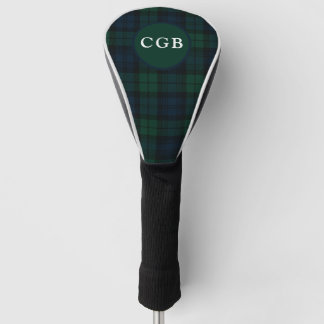 Dark Green Plaid Golf Towel Head Cover