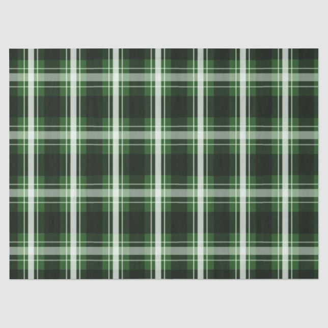Dark Green Plaid Tissue Paper (Front)