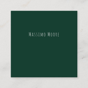 Dark Green Plain Elegant Casual Own Name Enclosure Card