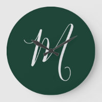 Dark Green Plain Elegant Modern Own Name Monogram