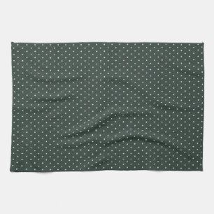 Dark Green Polka Dot Kitchen Towel