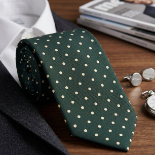Dark Green Polka Dot Tie