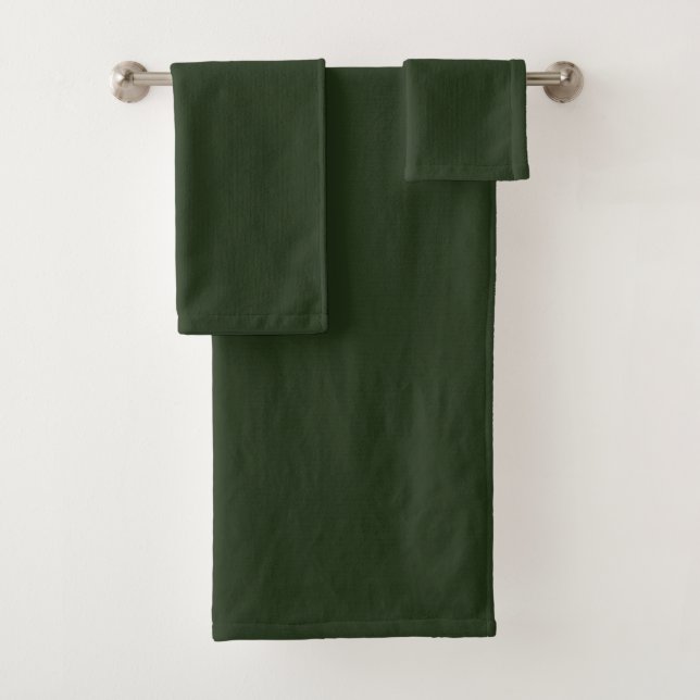 Dark Green Poly Cotton  Bath Towel Set (Insitu)