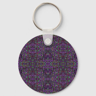 Dark Green-Purple Abstract Keychain