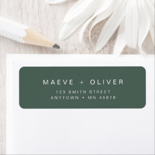 Dark Green Return Address Label Modern Minimalist 