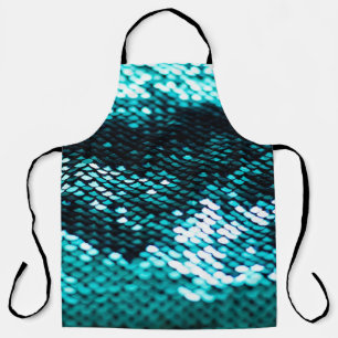 Dark green sequin shiny texture apron