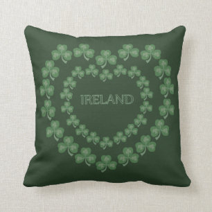 Dark Green Shamrock Pillow
