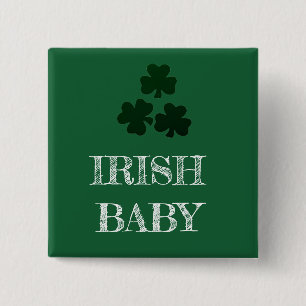 Dark Green Shamrocks 2 Inch Square Button
