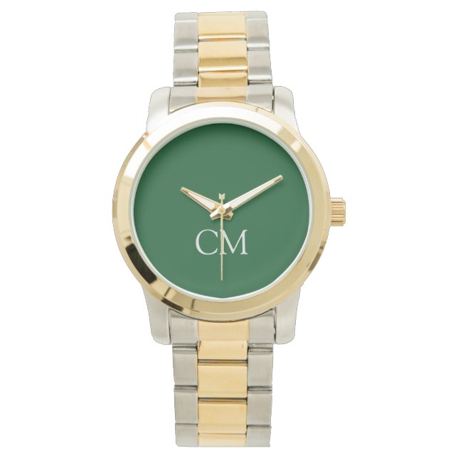 Dark green simple monogram watch (Front)