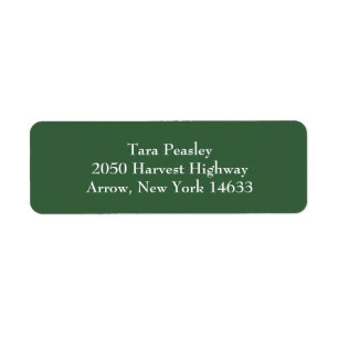 Dark Green Simple Plain Return Address Labels