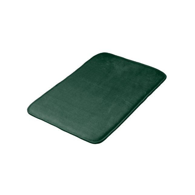 Dark Green Solid Colour Bath Mat (Angled)