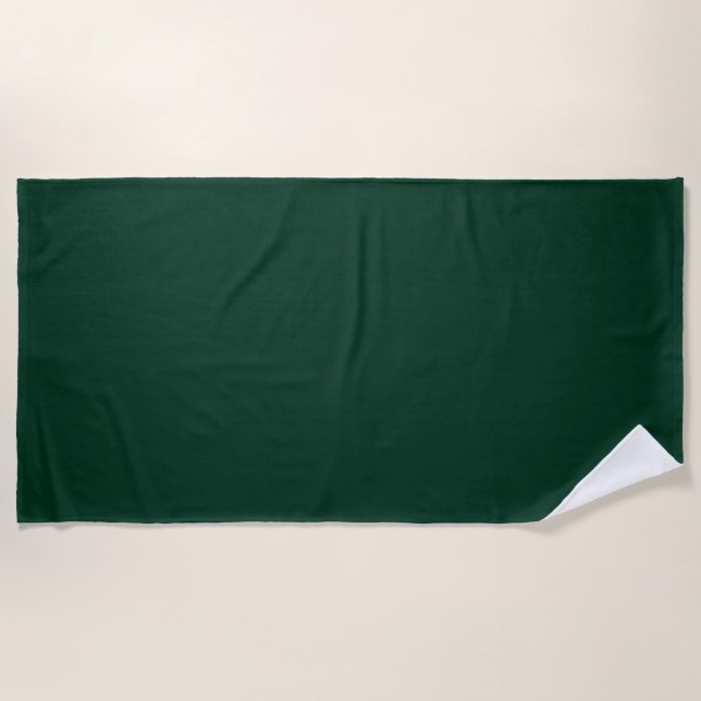 Dark Green Solid Colour Beach Towel (Front)
