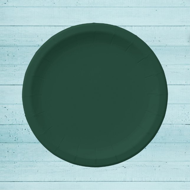 Dark Green Solid Colour Paper Plate (Creator Uploaded)