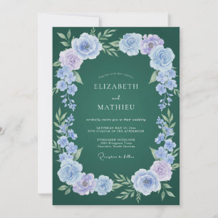 Dark Green Sophisticated Winter Wedding Invitation