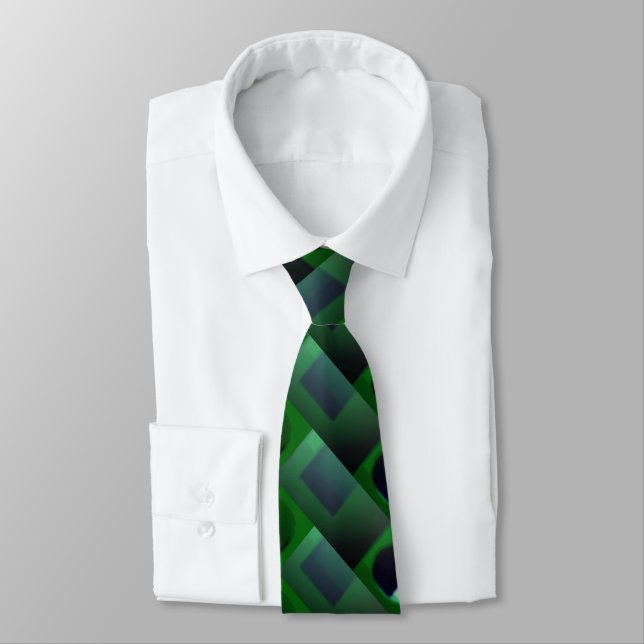 Dark green squares or transverse stripes. tie (Tied)