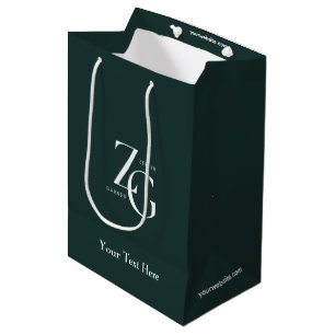 Dark Green Stylish Modern Minimalist Business Medium Gift Bag