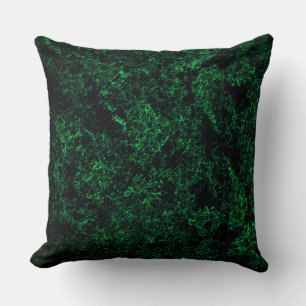 Dark green texture, destroyed or corroded sponge throw pillow