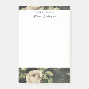 Dark Green Vintage Rose Business  Post-it Notes