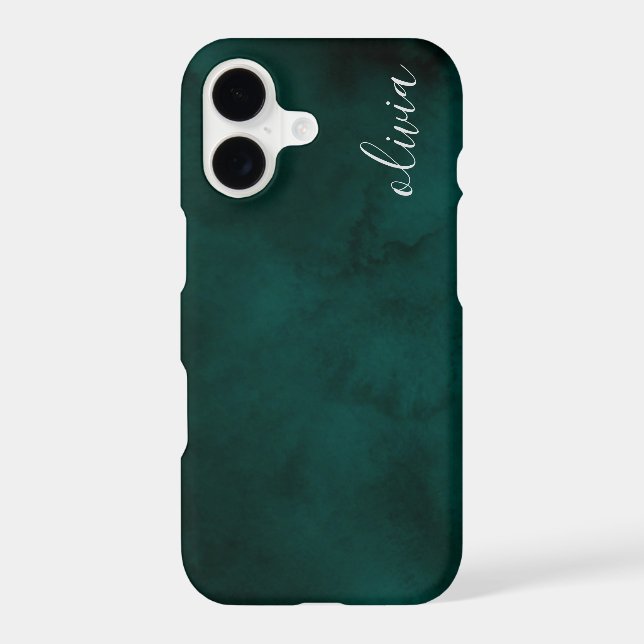 Dark green watercolor Monogram Name (Back)