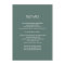 Dark green wedding details/information card